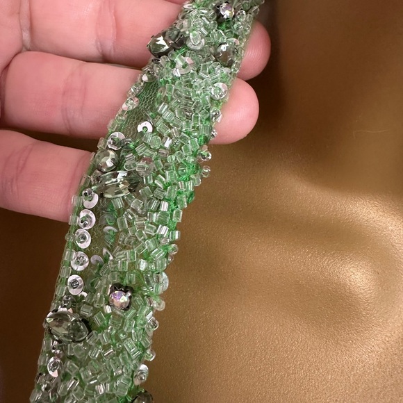 Cache Gorgeous Satin Rhinestones Beaded Sequin 90’s/Y2K Vintage Gown 2 *FLAWS* - Picture 12 of 16